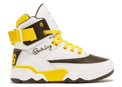 Pre-owned Ewing Athletics Men's  Ewing 33 Hi High School Sneakers In White/lemon/brown