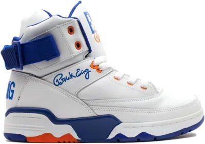 Pre-owned Ewing Athletics Men's  Ewing 33 Hi Knicks Home Sneakers In White/orange/blue