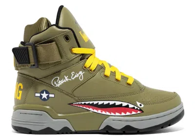 Pre-owned Ewing Athletics Men's  Ewing 33 Hi Kool G Rap Road To The Riches Sneakers In Olive/red/yellow