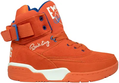 Pre-owned Ewing Athletics Men's  Ewing 33 Hi Suede Nyc Mecca Sneakers In Orange/white/blue