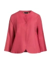 Ewooluzione Woman Jacket Coral Size 14 Silk In Red