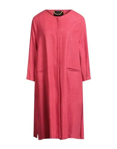 Ewooluzione Woman Overcoat & Trench Coat Garnet Size 14 Silk In Red