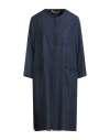 Ewooluzione Woman Overcoat & Trench Coat Midnight Blue Size 14 Silk