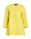 Ewooluzione Woman Overcoat & Trench Coat Yellow Size 14 Polyamide, Elastane