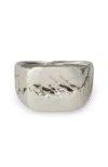 Ex-a Studio G2 Cracked Sterling Silver Signet In Sterling Silver