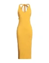 Ex-animo Woman Midi Dress Marigold Size L Cotton In Yellow