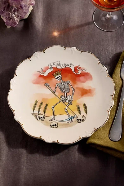 Ex-libris Paris Tarot Stoneware Plate, La Mort In White