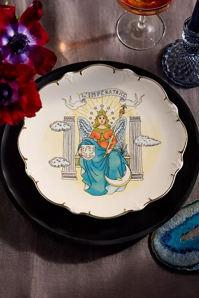 Ex-libris Paris Tarot Stoneware Plate, L'imperatrice In Multi