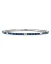 Ex-tensible 18k White Gold Sapphire & Diamond Stretch Tennis Bracelet In Blue/white
