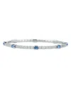 Ex-tensible 18k White Gold Sapphire & Diamond Stretch Tennis Bracelet In Blue/white