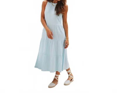 Ex-voto Etta Midi Sundress In Whispering Blue In Multi