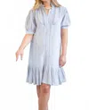 Ex-voto Sutton Mini Dress In Dusty Blue In Gray