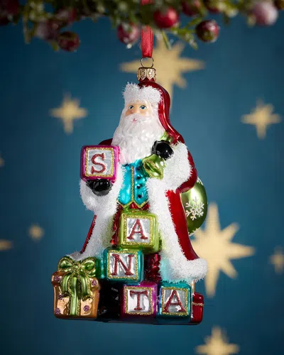 Exclusive Block Santa Christmas Ornament