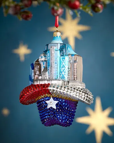 Exclusive Dallas Skyline In Jeweled Cowboy Hat Christmas Ornament In Multi