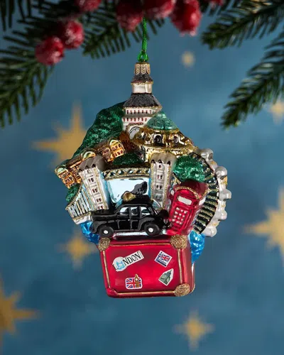 Exclusive English Suitcase Christmas Ornament In Multi