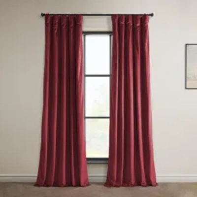 Exclusive Fabrics & Furnishings Cinema Red Heritage Plush Velvet Room Darkening Curtain