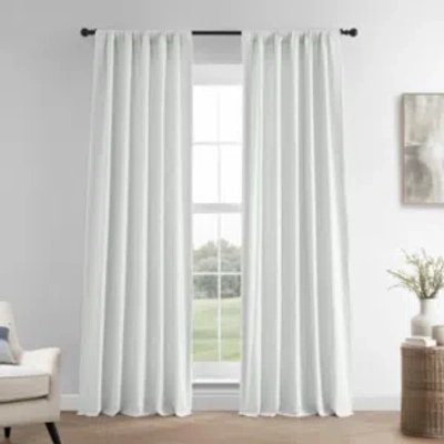 Exclusive Fabrics & Furnishings Crisp White French Linen Room Darkening Curtain