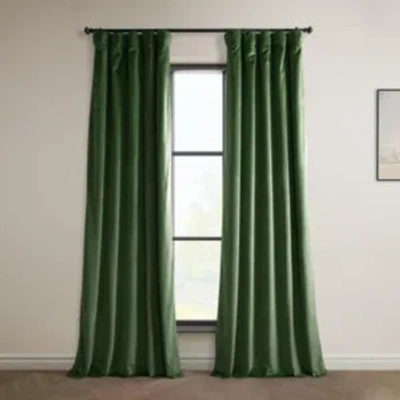 Exclusive Fabrics & Furnishings Eden Green Heritage Plush Velvet Room Darkening Curtain