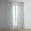 Exclusive Fabrics & Furnishings Ellis Blue Abstract Printed Cotton Room Darkening Curtain In Blue