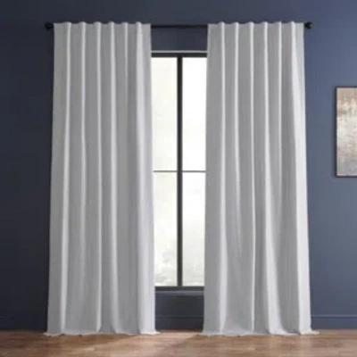 Exclusive Fabrics & Furnishings Ice Vintage Textured Faux Dupioni Silk Curtain In White