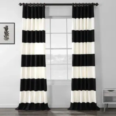 Exclusive Fabrics & Furnishings Horizontal Stripe Panel, 50" X 96" In Black