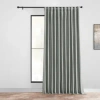 Exclusive Fabrics & Furnishings Silver Extra Wide Vintage Textured Faux Dupioni Silk Blackout Curtain In Grey