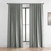Exclusive Fabrics & Furnishings Silver Vintage Textured Faux Dupioni Silk Blackout Curtain In Grey