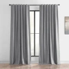 Exclusive Fabrics & Furnishings Storm Grey Vintage Textured Faux Dupioni Silk Blackout Curtain In Grey
