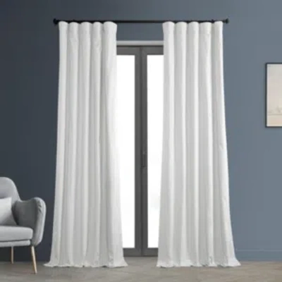 Exclusive Fabrics & Furnishings Whisper White Solid Cotton Hotel Blackout Curtain