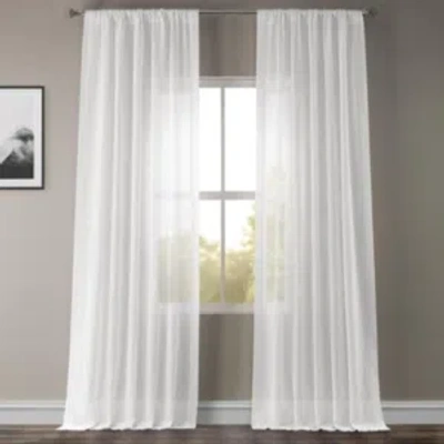 Exclusive Fabrics & Furnishings White Orchid Textured Faux Linen Sheer Curtain