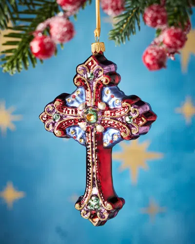 Exclusive Glass Cross Ornament In Multi