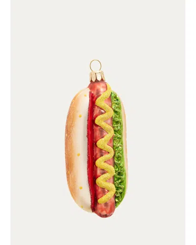 Exclusive Glass Hot Dog Ornament In Multi