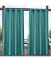 Exclusive Home Aztec Indoor Outdoor Grommet Top Curtain Panel Pair In White