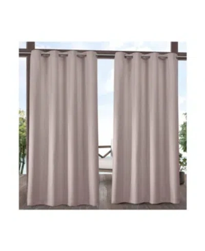 Exclusive Home Biscayne Indoor/outdoor Grommet Top Curtain Panel Pair, 54" X 96" In Pink