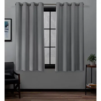Exclusive Home Curtains Academy Grommet Top Energy Saving 100% Blackout Set Of 2 Curtain Panel In Beige