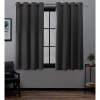 Exclusive Home Curtains Academy Grommet Top Energy Saving 100% Blackout Set Of 2 Curtain Panel In Gray