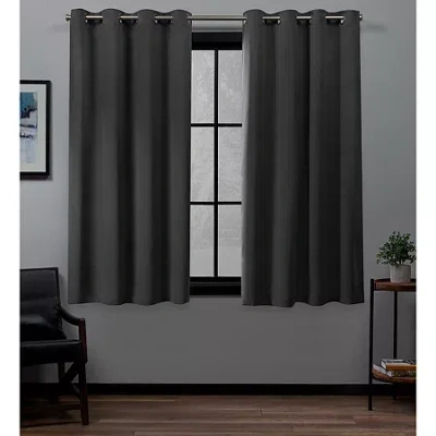 Exclusive Home Curtains Academy Grommet Top Energy Saving 100% Blackout Set Of 2 Curtain Panel In Gray