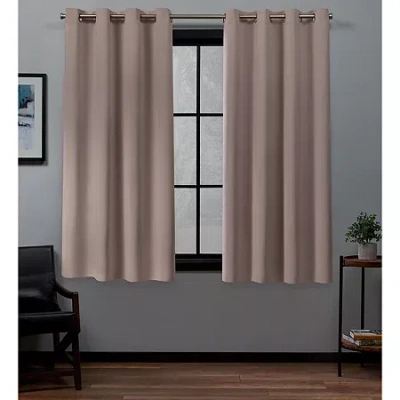 Exclusive Home Curtains Academy Grommet Top Energy Saving 100% Blackout Set Of 2 Curtain Panel In Pink