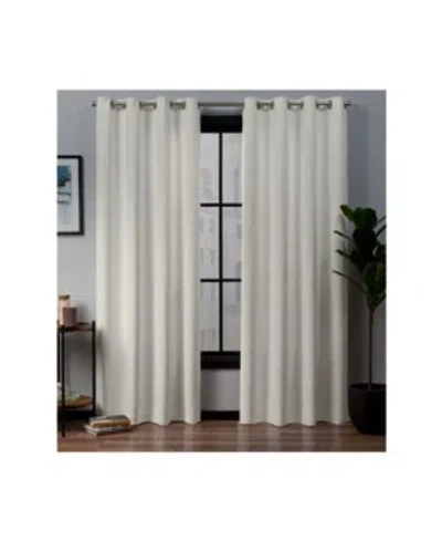 Exclusive Home Curtains Academy Total Blackout Grommet Top Curtain Panel Pair, 52" X 84" In Ivory