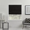 Exclusive Home Curtains Acadia Cordless Blackout Roman Shade In Black