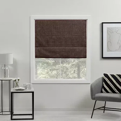 Exclusive Home Curtains Acadia Cordless Blackout Roman Shade In Brown