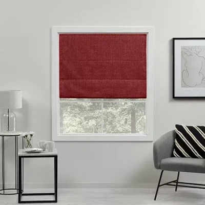Exclusive Home Curtains Acadia Cordless Blackout Roman Shade In Red