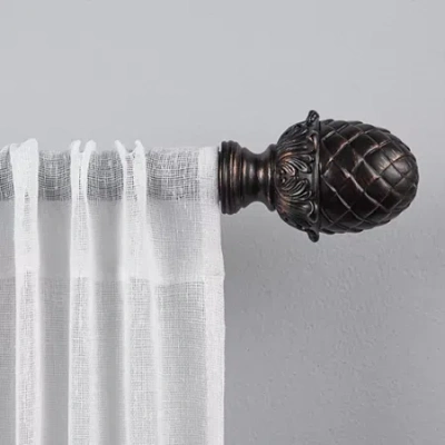 Exclusive Home Curtains Acorn 1 In Adjustable Curtain Rod In Brown
