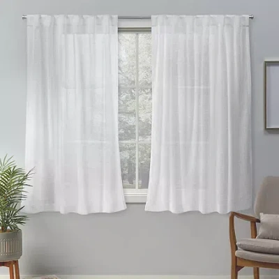 Exclusive Home Curtains Belgian Tab Top Sheer Set Of 2 Curtain Panel In White