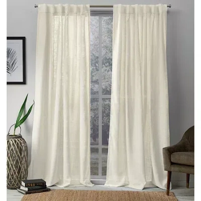 Exclusive Home Curtains Bella Tab Top Sheer Set Of 2 Curtain Panel In Neutral