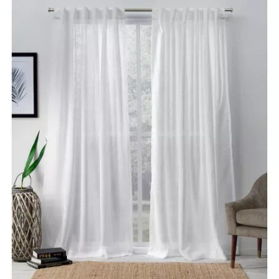 Exclusive Home Curtains Bella Tab Top Sheer Set Of 2 Curtain Panel In White