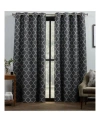 Exclusive Home Curtains Bensen Trellis Blackout Grommet Top Curtain Panel Pair, 52" X 96", Set Of 2 In Black