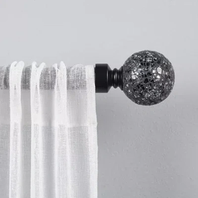 Exclusive Home Curtains Black Pearl Mosaic 1 In Adjustable Curtain Rod