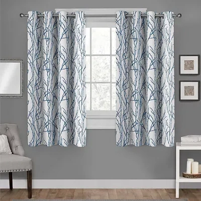 Exclusive Home Curtains Branches Grommet Top Light-filtering Set Of 2 Curtain Panel In Green