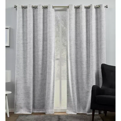 Exclusive Home Curtains Burke Grommet Top Blackout Set Of 2 Curtain Panel In Gray